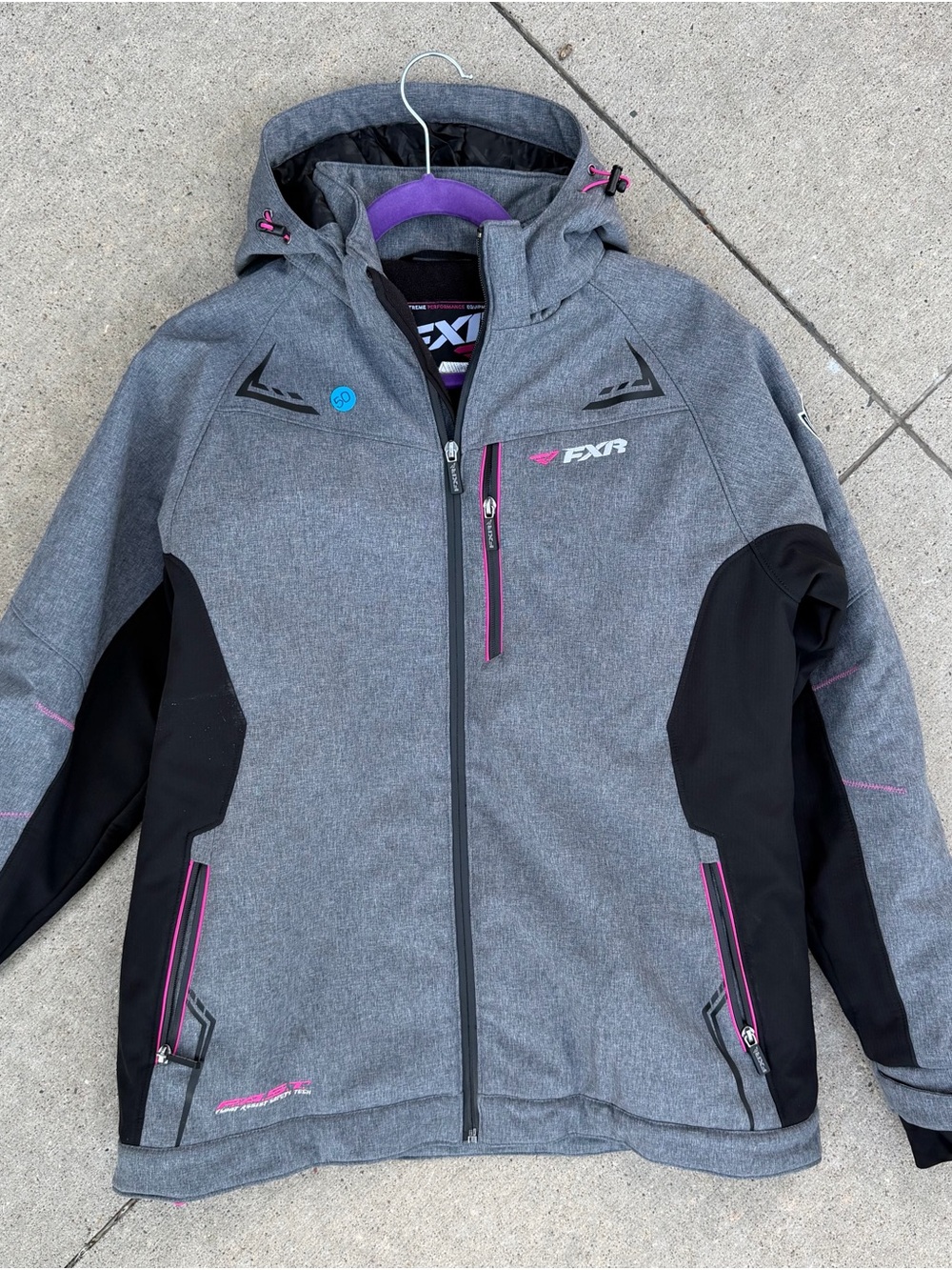 FXR Women's Grey & Black Ski Snow Jacket with Pink Trim